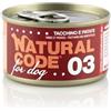 Generico Natural Code Cibo Umido Sfilaccetti per Cani, alimento completo per cani adulti di tutte le taglie e razze, 03 Tacchino e Patate, 12 scatolette da 90 grammi l'una, 12x90gr.