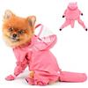 PAIDEFUL Impermeabile con copertura completa per cani di piccola taglia Giacca antipioggia a quattro zampe tinta unita Felpa con cappuccio impermeabile Vestiti per cuccioli, Rosa, M