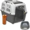 Pet's Market Trasportino Skudo 6 Gatto Cane Rigido Sacchetti Igienici e 2 Ciotole Casuali in Omaggio Accessorio da Viaggio Animali Porta in Ferro Fessure Conforme agli Standard Aerei (6 (92x63x70h))