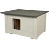 WOODOK Casetta per gatti per esterni, in legno, isolata, per giardino o terrazza, per esterni, 54 x 39 x 34 cm, cenere