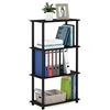 Furinno Turn-N-Tube Scaffali Senza Attrezzi, caffè Espresso (Espresso/Black), 4-Livello Single