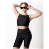 Moschino Top Moschino Active in satin con spalline logate donna