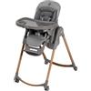 Maxi-Cosi Minla Plus Seggiolone Evolutivo 6-in-1, 0 a 14 anni, max 60 kg, vassoio girevole con una mano, 4 ruote, 9 altezze, 5 posizioni reclinate, seggiolone regolabile per bambini, Elegance Graphite