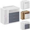 Infantastic® Fasciatoio Neonato con Cassettiera - 3 Cassetti, 3 Scomparti Aperti, 113x70x101, MDF, Bianco/Grigio - Arredamento, Mobile Cameretta da Bambini, Armadio Neonato, Organizzatore per Bebè
