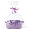 Hiseng Cesti Regalo Vuoto con Sacchetti Regalo e Nastro, Cestini Portaoggetti Intrecciato in Corda di Cotone con Manici, Cestini Regali per Natale, Matrimoni, Compleanni, Pasqua (Viola)