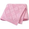 Surwin Coperta Bimbo in Maglia per Bambino, Surwin Baby Copertina Neonato Multiuso in Cotone Biologico per Carrozzina Culla Lettino Passeggino (80x100cm,Rosa)