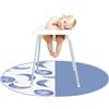 Treer Tappetino Seggiolone Bambini, Tappeto Seggiolone 130cm Rotondo Creativo per Protezione Pavimento, Impermeabile Antiscivolo e Lavabile, Tappeti Gioco Bambini Pieghevole (Luna Blu)