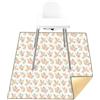 Treer Tappetino Seggiolone Bambini, Tappeto Seggiolone Impermeabile Antiscivolo e Lavabile per Protezione Pavimento, 110x110cm Cartone Animato Tappeti Gioco Bambini Pieghevole (Fiore)