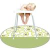 Treer Tappetino Seggiolone Bambini, 130cm Tappeto Seggiolone Impermeabile Antiscivolo e Lavabile per Protezione Pavimento, Cartone Animato Tappeti Gioco Bambini Pieghevole (Avocado)
