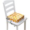 FANSU Rialzo da Sedia per Bambini, Cartone Animato Gatto Comodo e Smontabile Cuscino Seduta per Sedia Cuscino Alzasedia con Cinghie Lavabile per Seggioloni Alza Sedia (32x32x8cm,Curcuma)