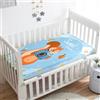 Odot Lenzuolo con angoli Lenzuola Carrozzina Neonato, Scoiattolo Motivo Bambino Cotone Coprimaterasso, Lenzuola per Culla Babybay (cielo blu,80x160 cm)