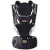 SONARIN Multifunzionale 3 in 1 Marsupio Neonati con Sedile,Portantina Ergonomico Traspirante Porta Bambino Fascia Porta Bebè Multi-Posizioni per Neonati Bambini 0-36 Mesi(Nero)