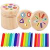 SZLIFE Gioco cilindrico Giocattoli da viaggio in legno Color Forme Giocattolo per bambini di 2-3 anni, 3 in 1