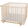 WALDIN box/recinto per bambini circa 100 x 100 cm, FAGGIO MASSELLO, regolabile in altezza, 2 modelli tra cui scegliere, naturale non trattato