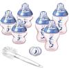 Tommee Tippee Closer to Nature Newborn Baby Bottle Starter Set, Breast-Like Teats with Anti-Colic Valve, Pink Seahorse Decoration