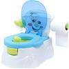 AUYART Toilette Da Allenamento Con Porta Fazzoletti, Mobili Imbottiti Rimovibili, Vasino Per Wc, Vasino Educativo Potty, Design Cartone Animato, Materiale Pp, 36 x 42 x 30 Cm (Blu)