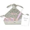 BebeDeParis Prezioso regalo per la nascita | 2 Ciucci per Bambini con Nome (bianco i rosa) | de 0|6 Mesi e Portaciuccio i doudou | Senza BPA | Presentato in una scatola elegante personalizzata | BebeDeParis