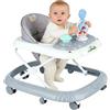 Willonin Girello per neonato, ragazza, evolutivo, 2 in 1, girello multifunzionale, un compagno premuroso per l'apprendimento della camminata del vostro bambino, 58 x 55 x 65 cm, grigio