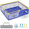 Aufun Box per Bambini, Tela 300D Oxford, con Schiuma Anti-Collisione, Griglia di Blocco, Rete Traspirante, Cerniera (Blu, 180x200x68 cm)