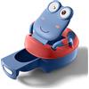 Aufun Vasino Toilette Toilet Seat, Vasino Baby, Toilet Trainer con Manici per Bambini Piccoli, Morbido Cuscino in PU, Vasino Antispruzzo Primo Toilette, Coperchio Cartoon (Blu, Tipo A)