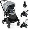 LIFEZEAL Passeggino Ultraleggero per Bambini 0-36 Mesi, Portata 30kg, Passeggino Compatto a Ombrello, Viaggio, Aereo, Pieghevole, Regolabile, Reversibile, Cintura di Sicurezza, Ruote, Freno, Parasole