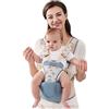 SONARIN Traspirante Semplice Hipseat Marsupio,Marsupio Neonati con Sedile Multifunzionale Portantina Ergonomico Porta Bambino Fascia Porta Bebè per Neonati Bambini 0-36 Mesi(Blu)