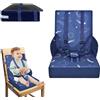 UISEBRT Sedia per bambini, portatile, con cintura di sicurezza regolabile, antiscivolo, lavabile, per casa, in viaggio, blu