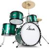 XDrum Junior Pro Batteria per Bambini Emerald Green Sparkle - adatta da 5 a 9 anni - Drumset con accessori completi - incl. scuola - Verde