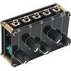 Generic Mixer Audio Console Portatile con Scheda Audio Stereo Passiva per Lettore CD, Strumenti Musicali e Altro, Mini Mixer con 4 Ingressi e 1 Uscita per Appassionati di Musica, Metallo Acrilico,