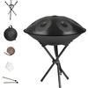 Generic Handpan Drum 432Hz O 440Hz | Strumento A Percussione da 55cm | Steel Tongue Drum | Handpan in Acciaio per Meditazione, Yoga, Terapia Sonora | Strumento Musicale Professionale(Black,440HZ/9Note)