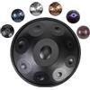 Generic Handpan Drum 432Hz/440Hz, 9/10/12 Note Strumento A Percussione da 55cm Con Treppiede, Steel Tongue Drum, Handpan in Acciaio per Meditazione, Yoga e Guarigione Sonora(Black,432HZ/9Note)