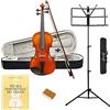 ffalstaff V01 Violino Laminato Finitura Lucida 4/4 - Completo di Archetto, Custodia, Blocchetto di Colofonia, Libro Tecnica Fondamentale del Violino e Leggio Richiudibile