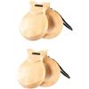 Osmond 2 PCS Castañuelas Spagnole Castañuelas Flamencas Circa 8,8x6,5x3cm Castañuelas Tradizionali In Legno Strumento A Percussione A Mano (Colore Legno)