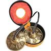 rockible Piatti Tibetani Tingsha, Simboli Buddisti Tingsha, Ottone Portatile con Custodia, Da Meditazione Fatte a Mano Da 6,5 Cm, stile b