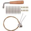 shanpu 10 Pezzi di Perno di Accordatura Chiodi e 10 Rivetti, Chiave di Accordatura Un Forma di L, 10 Corde di Laiyaqin per Strumento Un Corda per Arpa Un