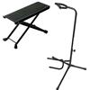 Zoundhouse - Set di 3 poggiapiedi + supporto per chitarra, colore: Nero