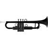 Classic Cantabile MardiBrass Tromba in ABS, leggera 450g, valvole Perinet. Include 2 bocchini, custodia e valvole di ricambio. Strumento musicale nero per bambini e adulti.