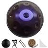 Generic Kurd Minor 440 Hz Handpan, tamburo a mano in acciaio inox con custodia in viola, 10 note strumento musicale per adulti, 56 cm