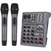 summina Mixer Audio, Console Di Mixaggio A 6 Canali Con 2 Microfoni Wireless Mixer BT OTG 4 Effetti Di Scena DSP Alimentazione Phantom 48v Scheda Mixer DJ Professionale Per Home Theater