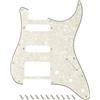 Banworks 4-Ply HSS Pickguard per Chitarra Elettrica 11-Hole American ST | Square Corner 2-Screw Humbucker Cutout per USA/MX Fender Modern Standard Stratocaster Strat ST JT/HB-02 Perla Bianca Vintage
