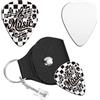UNICRAFTALE Plettri personalizzati per chitarra a scacchiera plettri per basso note musicali plettri portachiavi porta plettri accessori con chitarra in pelle PU nera Pick regali per musicista