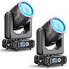 Yespick 2 unità 200W Teste Mobili LED DJ Luci Beam Spot Zoom, 18 prismi illuminazione palcoscenica DMX-512 strobo attivato dal suono, illuminazione discoteca DJ per feste, matrimoni, Halloween, Natale