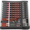 Queeucaer Mixer professionale a 8 canali, mixer audio, mixer audio professionale a 8 canali, mixer con Bluetooth, indicatore LED, alimentazione phantom da 48 V, alloggiamento in metallo, colore nero