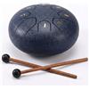 Generico Handpan, Tamburo a Lingua D'acciaio da 4 Pollici, 8 Note, con Libro di Musica, Strumenti a Percussione Rilassanti in Stile Rain Drum, Regalo Musicale per Adulti(Blu,4 pollici 8 note)