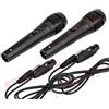 r2digital 2x MICROFONO PALMARE DINAMICO per KARAOKE, Coppia di Microfoni PROFESSIONALE IN METALLO, Microfono con SPINA JACK 6.3 mm, Microfono TUBO METALLICO UNIVERSALE INTERRUTTORE ON OFF (M635)