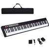 KOMFOTTEU Pianoforte Digitale 88 Tasti Multifunzionale, Tastiera Elettronica con Funzione Bluetooth, Pianola Semi-Pesato per Principianti con Pedale di Sustain, 127 x 21,5 x 6,5 cm (Nero)