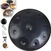Generico Tamburo Per Handpan, Tamburo in Acciaio in D Minor 9 Note 22 Inches 432HZ/440 HZ, Handpan tamburo con custodia morbida per tongue per adulti(Nero,432Hz)