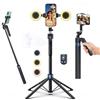 VisionStick Smart Face Tracking Treppiede Selfie Stick con luce LED, rotazione a 360° 70 pollici Phone Camera Stand con telecomando Bluetooth, perfetto per registrazione video, trasmissione live e contenuti