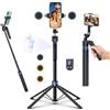 VisionStick Smart Face Tracking Treppiede Selfie Stick con luce LED, rotazione a 360° 70 pollici Phone Camera Stand con telecomando Bluetooth, perfetto per registrazione video, trasmissione live e contenuti