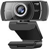 JETAKu - Webcam 1080P 60fps con microfono per lo streaming, 920Phro HD USB per computer, webcam per videoconferenze, Mac, Windows, desktop, PC portatile